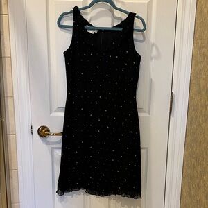 Kay Unger Black Sheer Overlay Sleeveless Dress Size 6